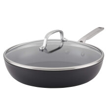 KitchenAid Hard Anodized Induction Nonstick Fry Pan/Skillet with Lid 12.25 Inch Matte Black