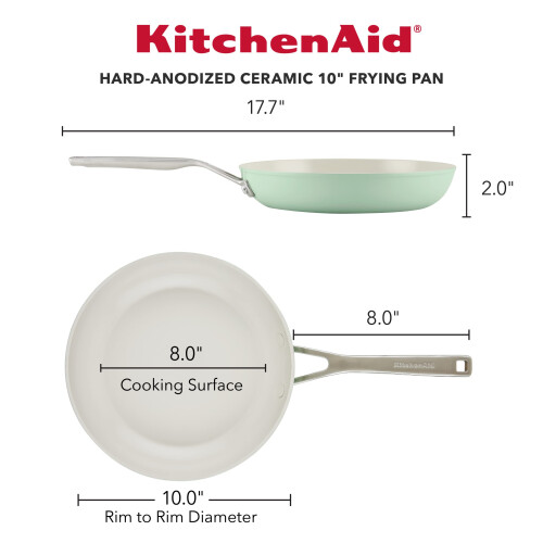 KitchenAid Frigideira/frigideira antiaderente de cermica anodizada dura KitchenAid Pistache de 10 polegadas 1