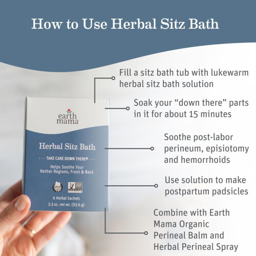 Earth Mama Herbal Sitz Bath | Απαλή Μπάνιο για Εγκυμοσύνη & Μετά τον Τοκετό, 6-Count 1