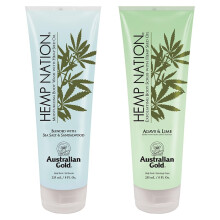 Australian Gold Hemp Nation Duschpaket Krperwaschgel mit Meersalz und Sandelholz (8 Fl Oz) und Agaven- und Limetten-Krperpeeling (8 Fl Oz), feuch