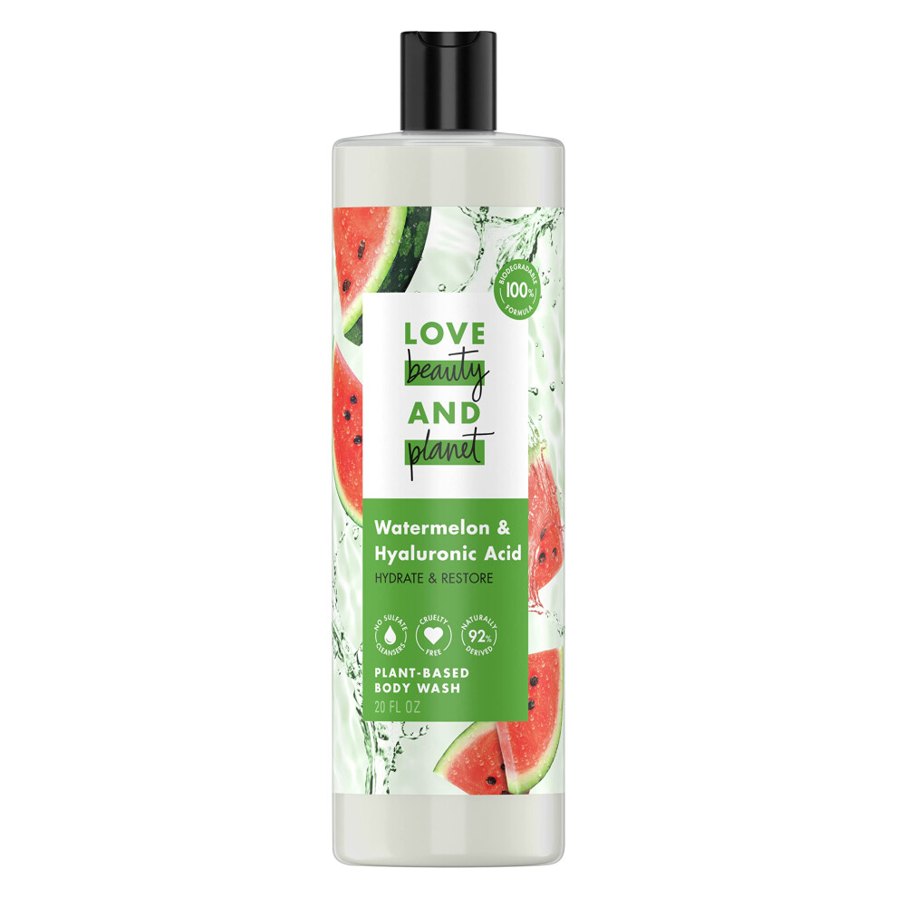 Love Beauty and Planet Plant-Based Body Wash Hydrate and Restore Skin Watermelon and Hyaluronic Acid Made with Plant-Based Cleansers and Skin Car-image-OPC-PHTGSKW-NEW