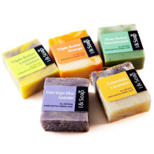 I & SOAP 5-teiliges Mini-Probeset (02) Gsteseife Reiseseife 100 % natrliche und organische Materialien handgefertigte Kruterseife sanfte