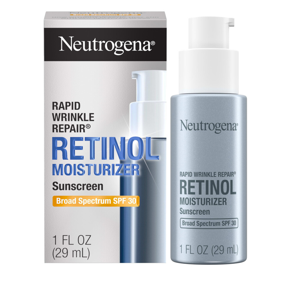 Neutrogena Rapid Wrinkle Repair Retinol Face Moisturizer with SPF 30 Sunscreen  Daily Anti-Aging Face Cream with Retinol & Hyaluronic Acid to Fig