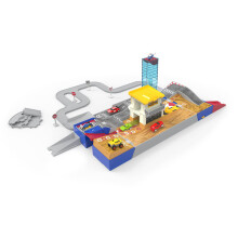 Dirigido por Battat - Conjunto de pista de corrida dobrvel 84 unidades - 6 mini carros, incluindo caminho monstro de carro de corrida - Pistas