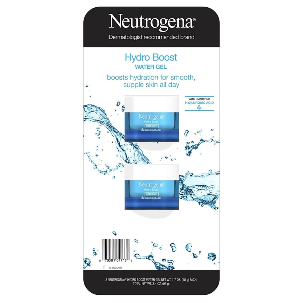 Neutrogena Hydro Boost Hyaluronic Acid Hydrating Water Gel Daily Face Moisturizer for Dry Skin  Oil-Free  Non-Comedogenic Face Lotion  1.7 fl. Oz