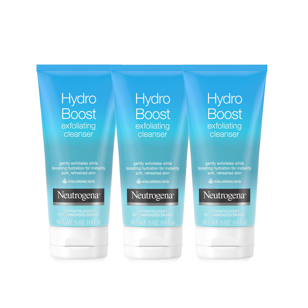Neutrogena Hydro Boost Gentle Exfoliating Daily Facial Cleanser with Hyaluronic Acid  Clinically Proven to Increase Skin's Hydration Level  Non-C