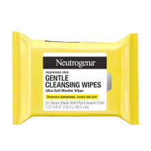 Neutrogena Gentle Facial Cleansing Wipes Ultra-Soft Micellar puhdistuspyyhkeet vaivattomaan puhdistukseen Tehty Hellävarainen hajusteeton kasvopyyhke