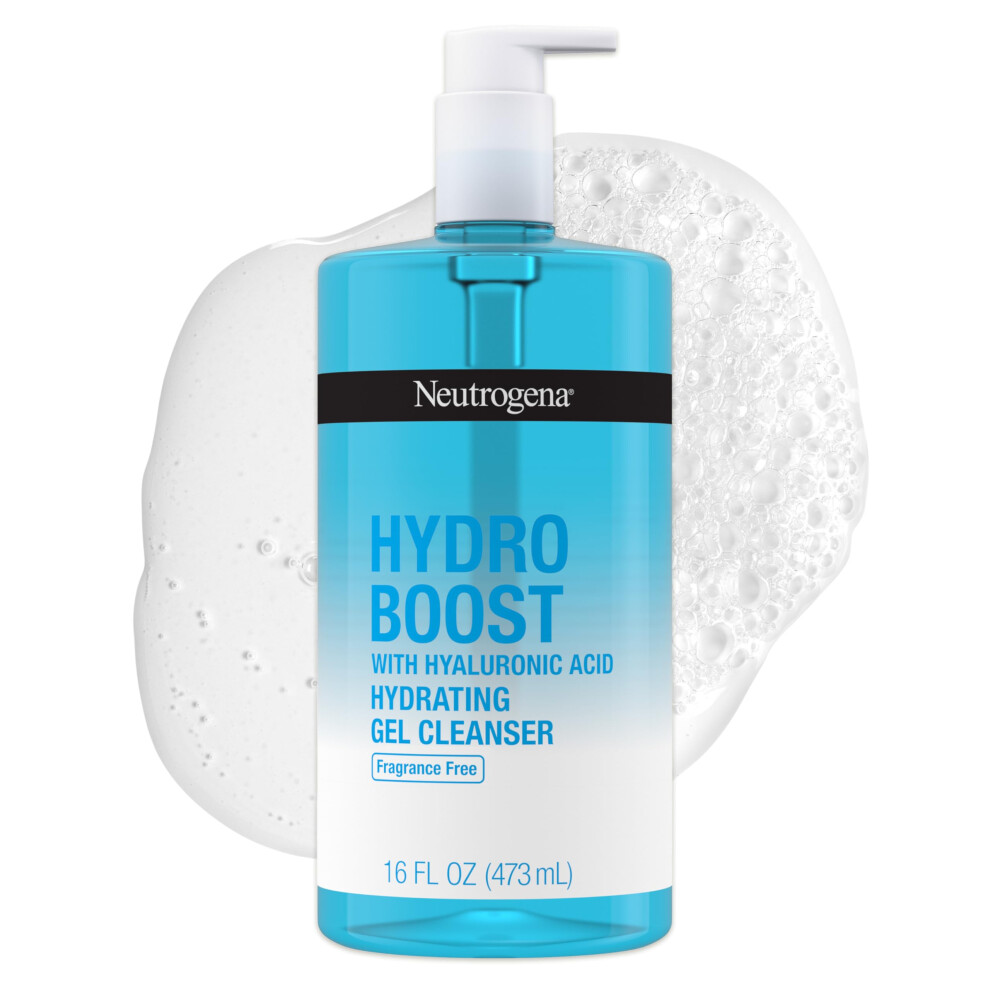 Neutrogena Hydro Boost Fragrance Free Hydrating Gel Facial Cleanser with Hyaluronic Acid  Daily Foaming Face Wash & Makeup Remover  Gentle Face W