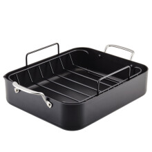 KitchenAid Hard Anedized Torsting Paaster/Roaster con griglia rimovibile 13 pollici x 15,75 pollici opachi neri