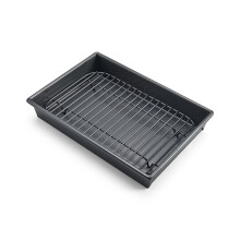 Chicago Metallic 26639 Petite Roast Pan with Rack Grey 10-Inch-by-7-Inch Gray