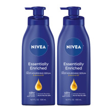 NIVEA Essentiellt Berikad Body Lotion för Torr Hud, Pack av 2, 16.9 Fl Oz Pumpflaskor