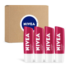 NIVEA Cherry Lip Care Getnter Lippenbalsam fr schne, weiche Lippen 4er-Pack