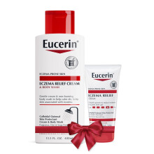 Eucerin Zestaw do pielegnacji skry lagodzacy egzeme z koloidalnymi platkami owsianymi (srodek chroniacy skre) Krem lagodzacy egzeme i plyn do m