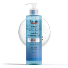 Eucerin Face Nettle Cleaning Hydrating Nettoying Gel Daily Face Wash et Makeup Makeup Remover avec acide hyaluronique 13,5 fl oz bouteille