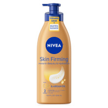NIVEA Skin Firming Melanin Beauty and Hydration Body Lotion with Q10 and Argan Oil  Firmer Skin in as Little As Two Weeks  16.9 Fl Oz Bottle