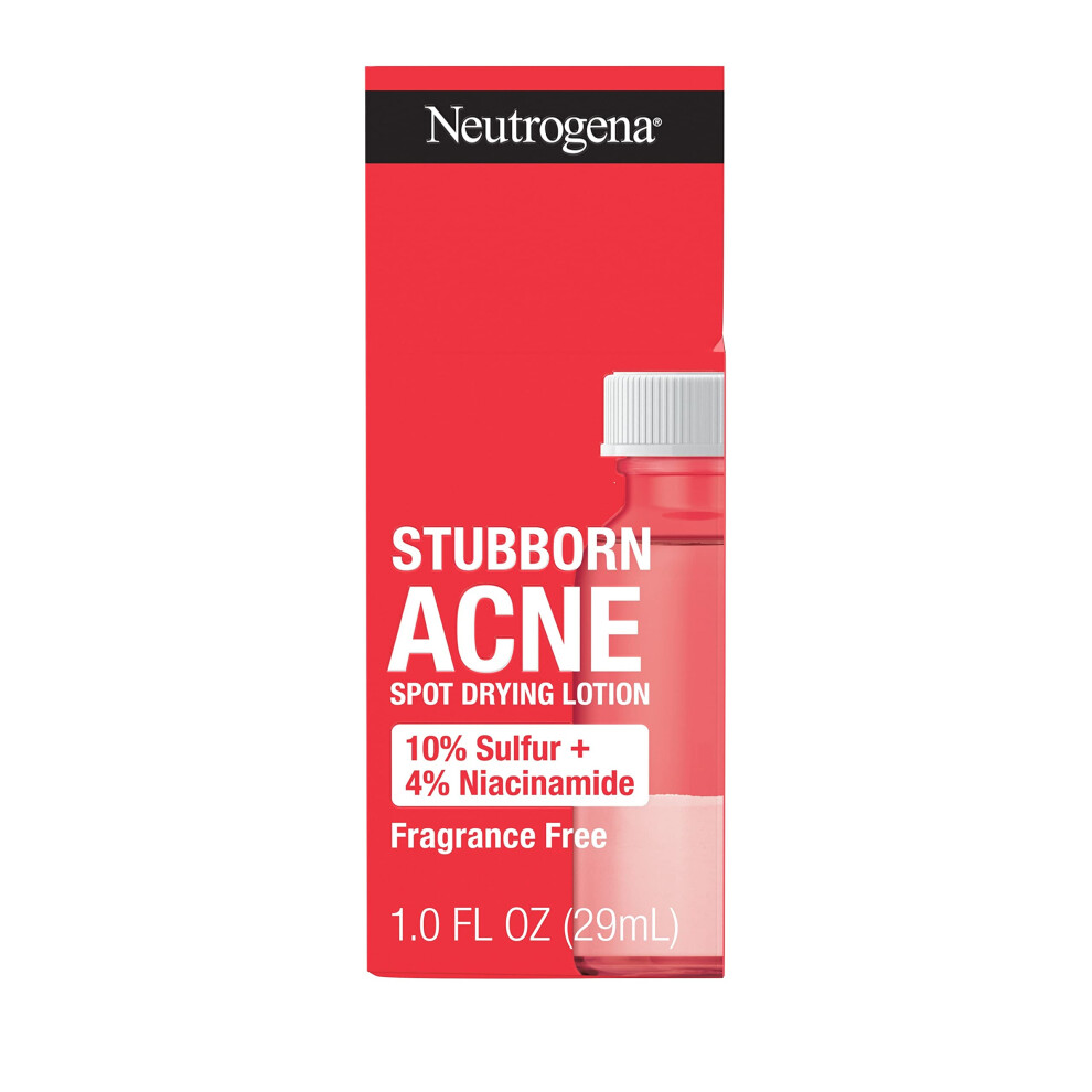 Neutrogena Stubborn Acne Spot Drying Lotion Fragrance-Free Sulfur Acne Treatment Clears Acne By Drying Up & Shrinking Pimples Paraben- & Oil-Fr