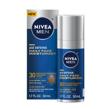 NIVEA MEN Age Defense Dagelijkse gezichtscrme met breed spectrum SPF 30 Zonnebrandcrme Pro-Retinol en hyaluronzuur Baardvriendelijke gezichtslo