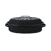 Granietwaren 15-inch overdekte ovale brander 15 inch zwart