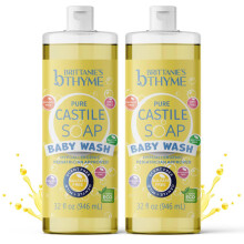 Brittanie's Thyme Pure Castile Flssigseife, Nachfllung, 32 Fl Oz (2er-Pack) | Fr Haar und Krper, sanft und rein, hergestellt aus natrlichen, lux