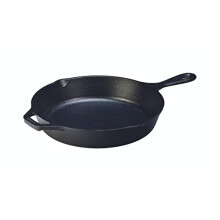 Lodge gekruide gietijzeren koekenpan - 12 inch ergonomische koekenpan met assist handle zwart