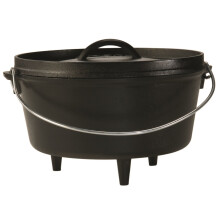 Lodge 5 Quart vorgewrzter Camp Dutch Oven aus Gusseisen mit Deckel  Doppelgriffe  Verwendung im Ofen auf dem Herd, auf dem Grill oder ber dem Lag