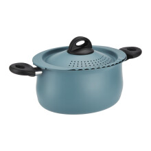 Bialetti Taste of Italy Anti-aanbak Pasta Pan met Zeefdeksel, 5,5-Quart, Teal