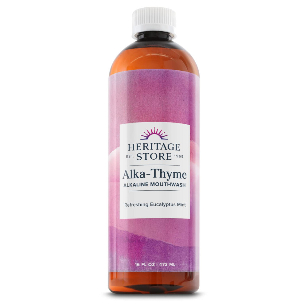 Heritage Store Alkathyme Mouth Wash Oral Care Alkaline Mouthwash For A Clean Fresh Feeling With Thymol Eucalyptus Oil And Sodium Bicarbonate
