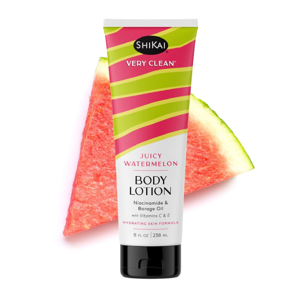 Shikai Very Clean Body Lotion (Juicy Watermelon 8 Oz) | Hydrating Skin Moisturizer For Dry Skin | With Niacinamide Borage Oil And Vitamin C &