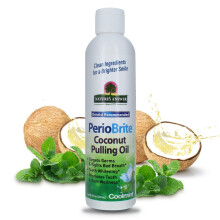 Nature's Answer, PerioBrite Kokosnuss-Öl-Ziehöl mit Zahnbürste & Zungenreiniger, Coolmint, 8 fl oz (240 ml)