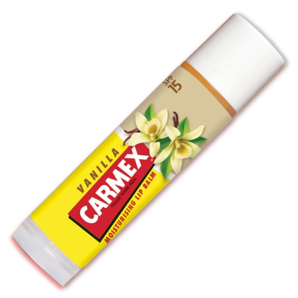 Carmex Cold Sores Vanilla Blister Pack Lip Balm Stick With Spf 15 0.15 Oz.