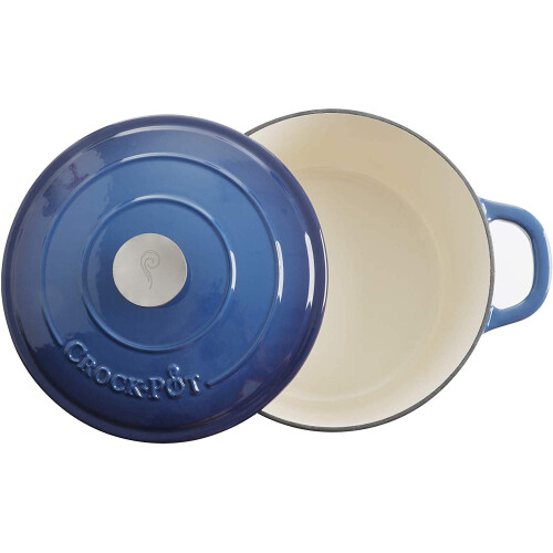 Crock-Pot Artisan Round Enameled Cast Iron Dutch Oven  5-Quart  Blue 2