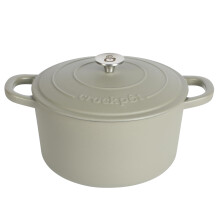 Crock Pot Artisan 7-Quart Ronde Emaillie Gietijzeren Dutch Oven Met Deksel - Matte Groen