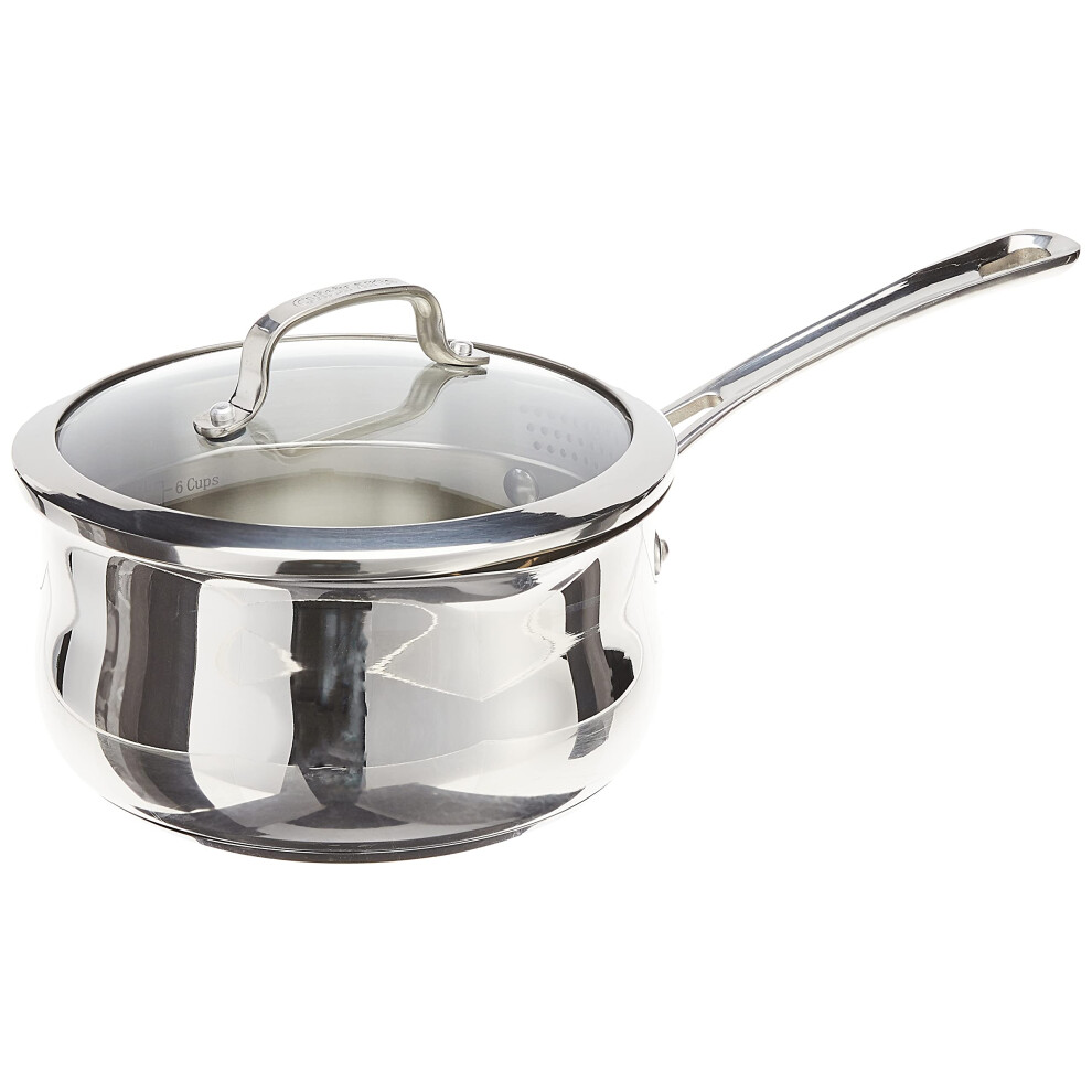 Cuisinart 419-18P 2-Quart Pour Saucepan with Cover Contour Cookware  Stainless Steel