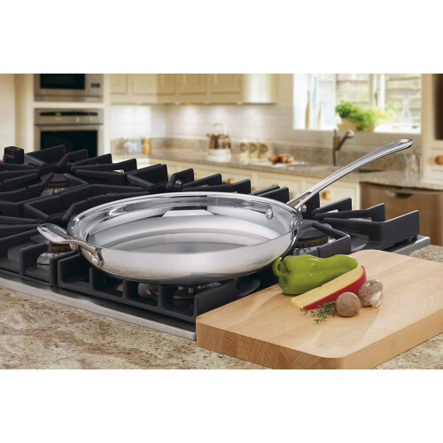 Cuisinart Frigideira aberta Cuisinart 422-30H Contour inoxidvel de 12 polegadas com ala auxiliar prata 1