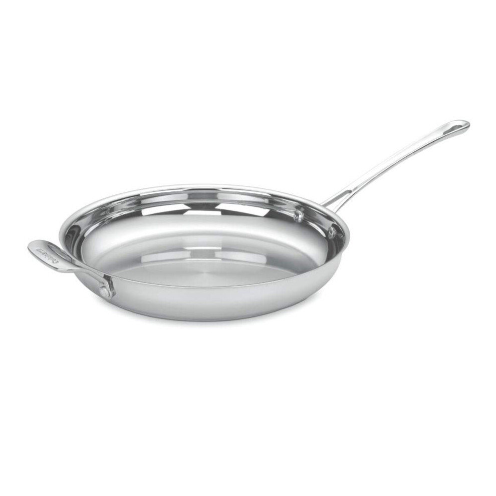 Cuisinart 422-30H Contour Stainless 12-Inch Open Skillet with Helper Handle  Silver-image-OPC-PHTGV57-NEW