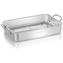 Cuisinart 7117-14RR 14 pouces chef-classic Cook-Collection lasagne Pan avec une grille de torr   faction en acier inoxydable en acier inoxydable