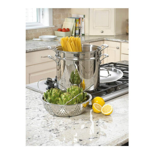 Cuisinart Cuisinart 4-delige Kookset, 12 Quart, Rvs Pasta/Steamer, 77-412P1 2