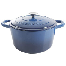 Crock-Pot Artisan ronde gemailleerde gietijzeren Dutch Oven 7-Quart saffierblauw