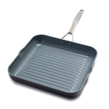 GreenPan Paris Pro twardo anodowana, zdrowa, ceramiczna, nieprzywierajaca, 11-calowa, kwadratowa patelnia grillowa, niezawierajaca PFAS, mozna my