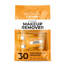 Retinol + C-vitamin Individuelt indpakket makeupfjerner Wipes rejseartikler til rejser og p farten, ansigtsrenseservietter til kvinder fjerner m