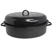 Mirro 18"" Ovale braadpan met zwarte deksel en deksel