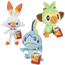 Pokemon 8"""" Grookey Sobble & Scorbunny Value Pack 3-Plush - Officielt licenseret - Sword & Shield Galar Startst - Autentisk bldt udstoppet dyre