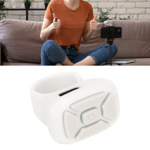 Phone Remote Shutter Multifunctional Remote Control for Smartphone Tablet Turning Pages Shooting Volume Adjust Pause Playback White