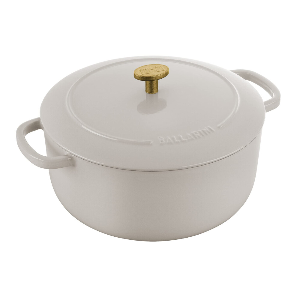 Ballarini Bellamonte Cast Iron Dutch Oven with Lid 4.25-qt  Serves 4-4  Crema White-image-OPC-PHTGVS8-NEW