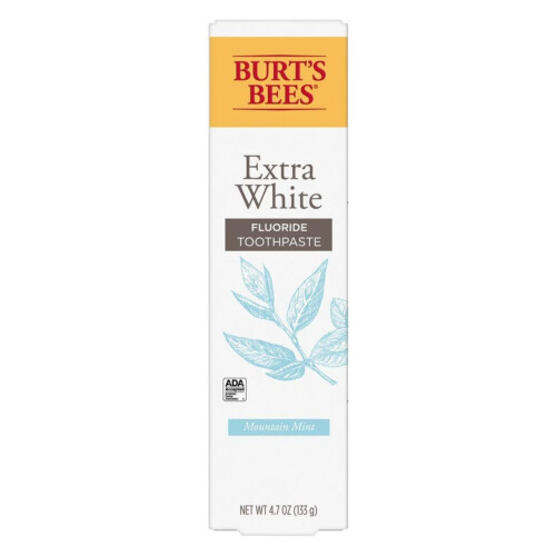 Burts Bees Extra White Mountain Mint Fluorid Zahnpasta 4,7 Unzen (2er Pack)