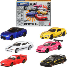 Hot Wheels Culture auto giocattolo premium Auto da 6 pacchetti da 6 veicoli giapponesi in scala 1:64 con deco elevato (gli stili possono variare)