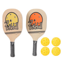 Holz-Pickleball-Schläger Set, 694 g, 39,5 x 19 cm, inklusive 74 mm Bälle