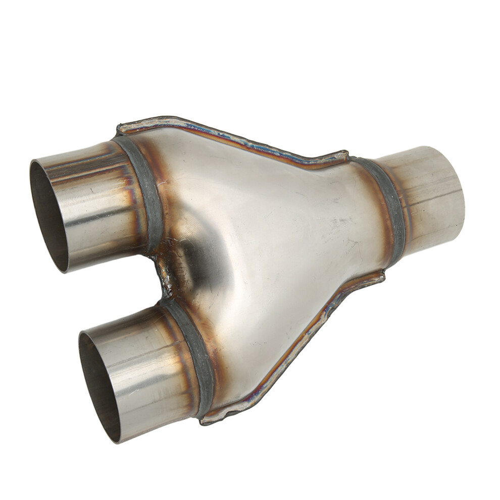 Y Shaped Exhaust Tailpipe Tips Stainless Steel 1 Inlet 2 Outlet Universal Muffler End Tip Adapter Connector 63Mm Inner Diameter 9481319336232