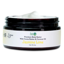 360Feel Jasmine Lime Body Butter - Odzywczy krem ??nawilzajacy z maslem kakaowym i shea - Kokos i oliwa z oliwek - Skladniki pochodzenia roslinne