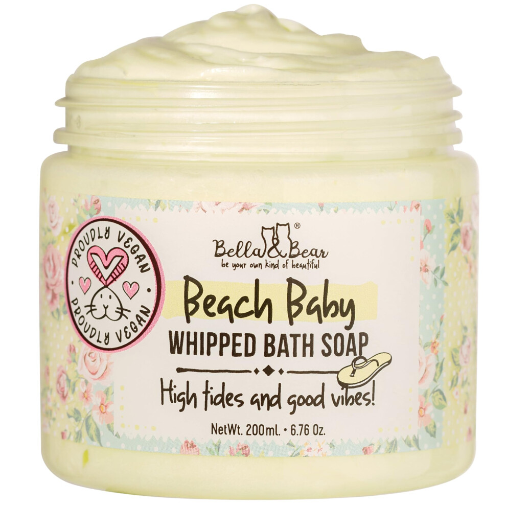 Bella & Bear Beach Baby Whipped Bath Soap And Shave Cream - Body Wash Soap Moisturiser - SLS Free  Paraben Free  Cruelty-Free  Body Care Bath Stu-image-OPC-PHTGWSS-NEW